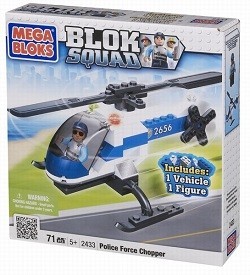 美高 MEGABLOKS BLOK SQUAD 警用直升机积木 - 2433 (1个)