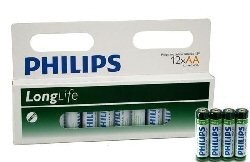 12x 电池 "PHILIPS - SUPER HEAVY DUTY" AA - LONGLIFE (12节泡壳卡装)