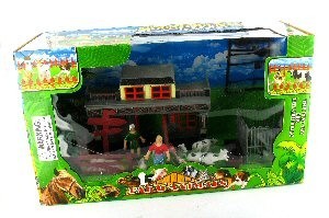 西部牛仔风农场玩具套装（带配饰与动物）