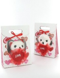 礼品袋装 "I LOVE YOU" 毛绒玩具熊 (6件装)