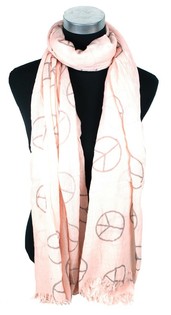 伊比沙风格围巾 三文鱼粉色 和平标志 (1件)