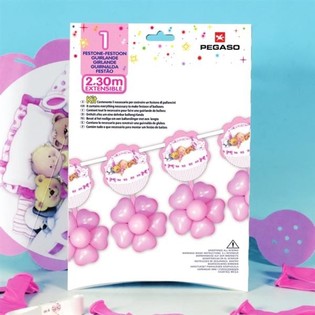 大气球串装饰 2.3 米 - 粉红色 (3个装)