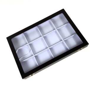 12格带盖白色珠子首饰展示盒