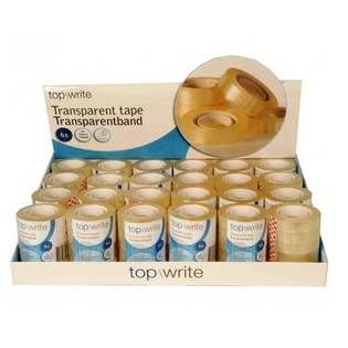 TOPWRITE - 透明胶带 6 卷装 展示盒 (24 套，每套 6 卷)