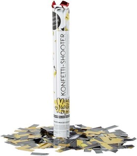 黑色-黄色纸屑礼炮 &ndash; 40 厘米 - 派对喷火器 (10支装)