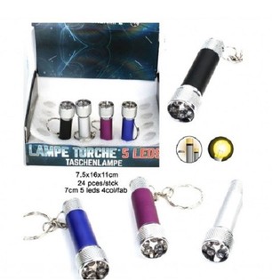 5 LED 迷你手电筒钥匙扣展示装 (24个)