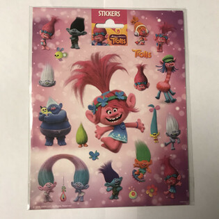 魔发精灵 (Trolls) 大贴纸页, 20x16 厘米 (10张装)