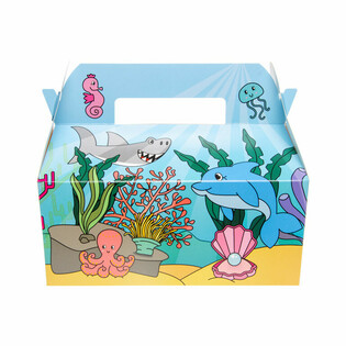 大号儿童套餐盒 大海/海洋主题 - 22.5 x 12 x 9.5 厘米 (24个)