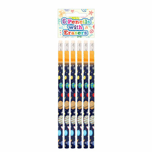 太空主题铅笔橡皮套装 (6件套) - 展示盒 (24套)