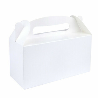 白色儿童餐盒 (Menubox) - 23x9.5x18 厘米 (12个装)