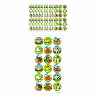 FUN STICKERS - 农场动物贴纸 - 每张18张贴纸 (10张入)