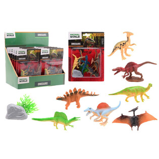 ANIMAL WORLD - 恐龙玩具套装 8 件装 - 展示盒装 (12套)