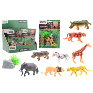 ANIMAL WORLD - 游猎动物玩偶套装 10件装 插卡包装 - 展示盒装 (12张)