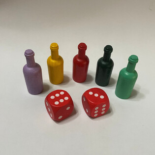 自制桌游套装 - 5枚棋子 + 2颗骰子 (100套)