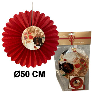 圣尼古拉斯节日装饰折叠纸扇 &Oslash;50 CM - 易折叠 (6个装)
